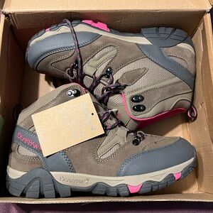 BearPaw Gray and Pink Ankle Boots